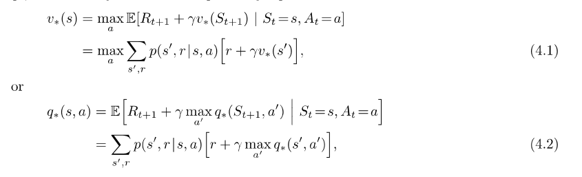 bellman optimality equation